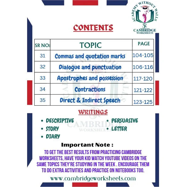 Grade 4 grammar learning pack for home and classroom