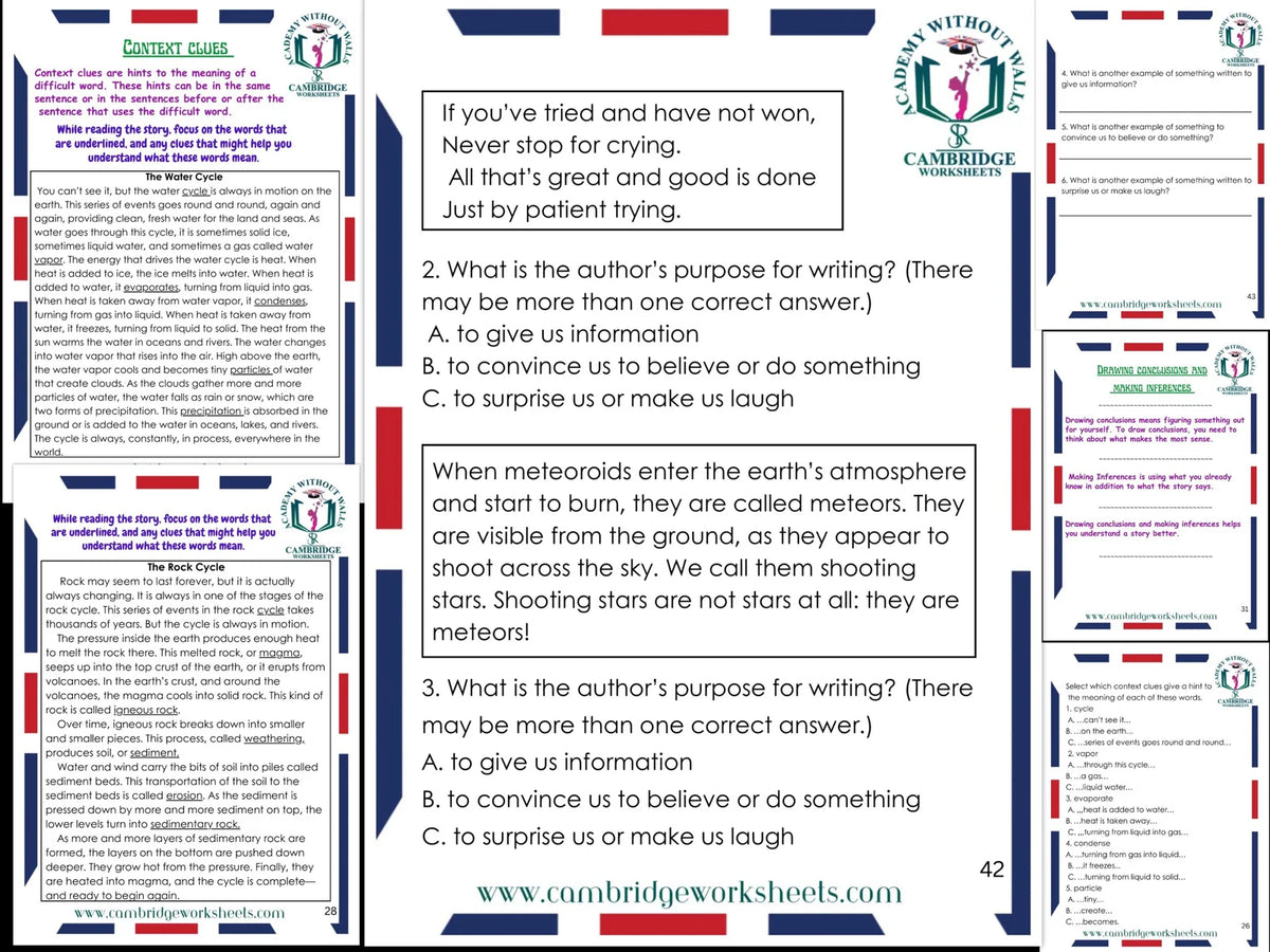 Grade 4 English reading practice workbook for home learning