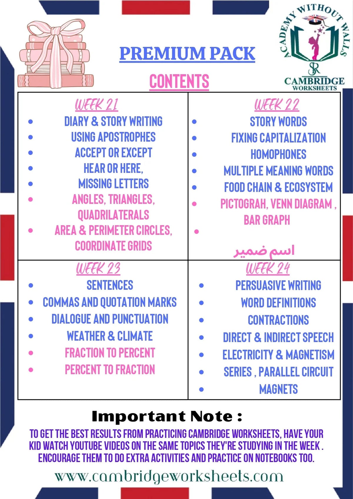Grade 4 educational workbook bundle for primary students