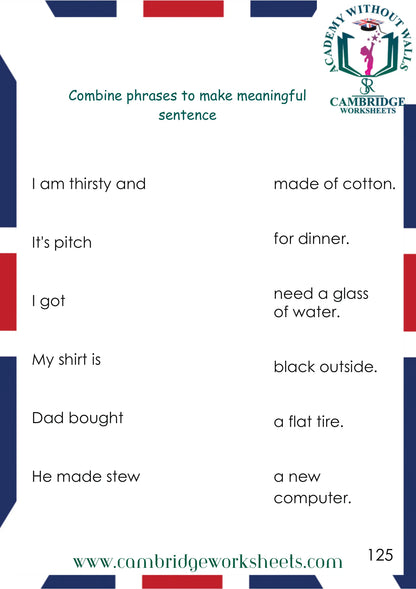 Vocabulary Pack Grade 1 Contents Page 1 – Cambridge Worksheets